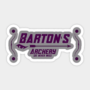 Bartons Archery Purple Sticker